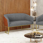 Sofá 2 Lugares Namoradeira Industrial Dourado Stella Noz/linh