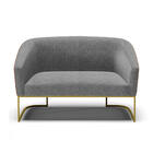 Sofá 2 Lugares Namoradeira Industrial Dourado Stella Noz/linh