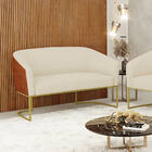 Sofá 2 Lugares Namoradeira Industrial Dourado Stella Noz/linh