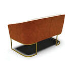 Sofá 2 Lugares Namoradeira Industrial Dourado Stella Noz/linh