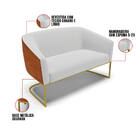 Sofá 2 Lugares Namoradeira Industrial Dourado Stella Noz/linh