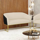 Sofá 2 Lugares Namoradeira Industrial Dourado Stella Pto/linh