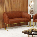 Sofá 2 Lugares Namoradeira Industrial Dourado Stella Sintétic
