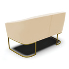 Sofá 2 Lugares Namoradeira Industrial Dourado Stella Suede Be