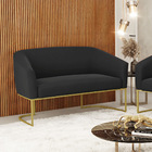 Sofá 2 Lugares Namoradeira Industrial Dourado Stella Suede D0