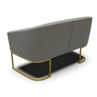 Sofá 2 Lugares Namoradeira Industrial Dourado Stella Suede Gr