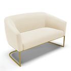 Sofá 2 Lugares Namoradeira Industrial Dourado Stella Veludo D