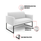 Sofá 2 Lugares Namoradeira Industrial Preto Marisa Bouclê D03