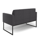 Sofá 2 Lugares Namoradeira Industrial Preto Marisa Bouclê D03