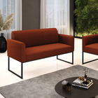 Sofá 2 Lugares Namoradeira Industrial Preto Marisa Bouclê D03