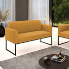 Sofá 2 Lugares Namoradeira Industrial Preto Marisa Bouclê Mos