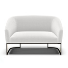 Sofá 2 Lugares Namoradeira Industrial Preto Stella Bouclê D03