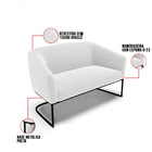 Sofá 2 Lugares Namoradeira Industrial Preto Stella Bouclê D03