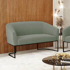 Sofá 2 Lugares Namoradeira Industrial Preto Stella Bouclê D03