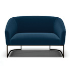 Sofá 2 Lugares Namoradeira Industrial Preto Stella Bouclê D03