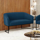 Sofá 2 Lugares Namoradeira Industrial Preto Stella Bouclê D03