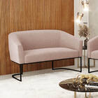 Sofá 2 Lugares Namoradeira Industrial Preto Stella Bouclê D03