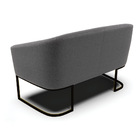 Sofá 2 Lugares Namoradeira Industrial Preto Stella Bouclê Gra