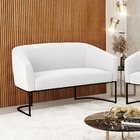 Sofá 2 Lugares Namoradeira Industrial Preto Stella Bouclê Mos