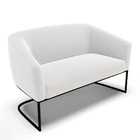 Sofá 2 Lugares Namoradeira Industrial Preto Stella Bouclê Mos