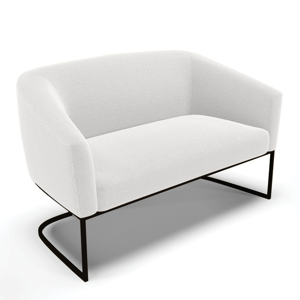 Sofá 2 Lugares Namoradeira Industrial Preto Stella Bouclê Mos