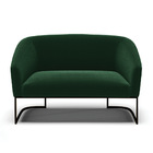 Sofá 2 Lugares Namoradeira Industrial Preto Stella Bouclê Ver