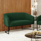 Sofá 2 Lugares Namoradeira Industrial Preto Stella Bouclê Ver