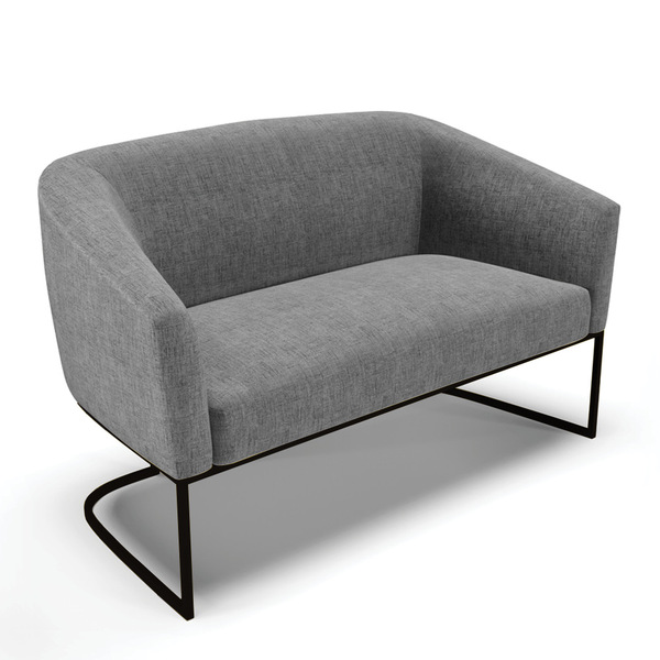 Sofá 2 Lugares Namoradeira Industrial Preto Stella Linho D03