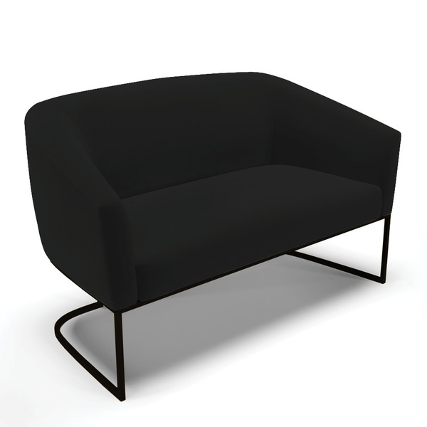 Sofá 2 Lugares Namoradeira Industrial Preto Stella Linho D03