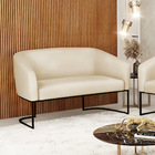 Sofá 2 Lugares Namoradeira Industrial Preto Stella Sintético