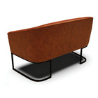 Sofá 2 Lugares Namoradeira Industrial Preto Stella Sintético