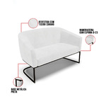 Sofá 2 Lugares Namoradeira Industrial Preto Stella Sintético