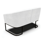 Sofá 2 Lugares Namoradeira Industrial Preto Stella Sintético