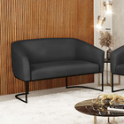 Sofá 2 Lugares Namoradeira Industrial Preto Stella Sintético