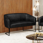 Sofá 2 Lugares Namoradeira Industrial Preto Stella Sintético