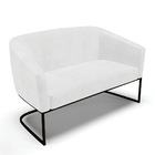 Sofá 2 Lugares Namoradeira Industrial Preto Stella Sintético