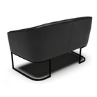 Sofá 2 Lugares Namoradeira Industrial Preto Stella Sintético