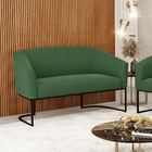 Sofá 2 Lugares Namoradeira Industrial Preto Stella Suede D03