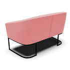 Sofá 2 Lugares Namoradeira Industrial Preto Stella Suede D03