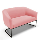 Sofá 2 Lugares Namoradeira Industrial Preto Stella Suede D03