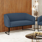 Sofá 2 Lugares Namoradeira Industrial Preto Stella Suede D03