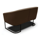 Sofá 2 Lugares Namoradeira Industrial Preto Stella Suede Marr