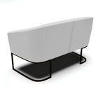 Sofá 2 Lugares Namoradeira Industrial Preto Stella Veludo Cin