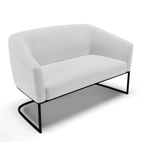 Sofá 2 Lugares Namoradeira Industrial Preto Stella Veludo Cin