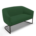 Sofá 2 Lugares Namoradeira Industrial Preto Stella Veludo D03