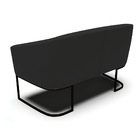 Sofá 2 Lugares Namoradeira Industrial Preto Stella Veludo D03