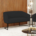 Sofá 2 Lugares Namoradeira Industrial Preto Stella Veludo D03