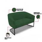 Sofá 2 Lugares Namoradeira Industrial Preto Stella Veludo Ver