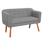 Sofá 2 Lugares Namoradeira Julia Pé Palito Castanho Linho M11