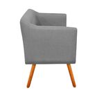 Sofá 2 Lugares Namoradeira Julia Pé Palito Castanho Linho M11